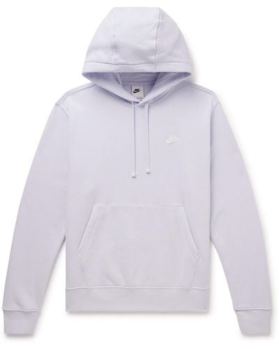 Nike Sportswear Club Logo-embroidered Cotton-blend Jersey Hoodie - White
