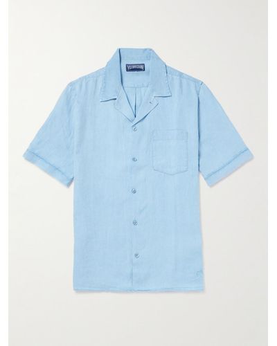 Vilebrequin Charli Hemd aus Leinen mit Reverskragen - Blau
