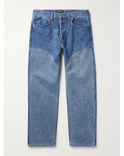 CHERRY LA Chap gerade geschnittene Jeans mit Einsätzen - Blau