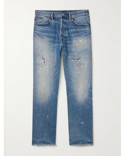 Polo Ralph Lauren Gerade geschnittene Jeans mit Farbspritzern - Blau