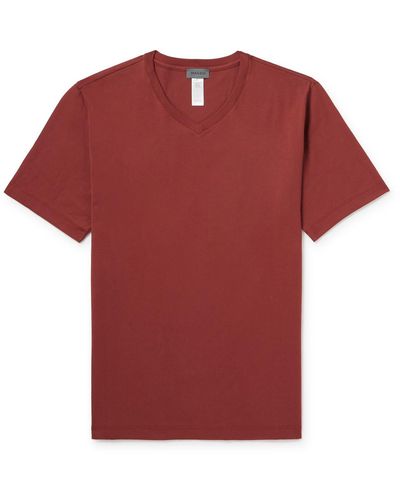 Hanro Living Cotton-jersey T-shirt - Red