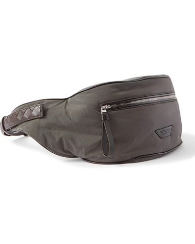 Bottega Veneta Leather-trimmed Shell Belt Bag - Brown