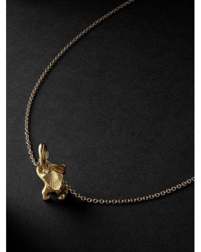 Ole Lynggaard Copenhagen Elephant Gold Diamond Pendant - Nero