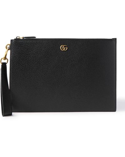 Gucci Leather GG Marmont Pouch - Black