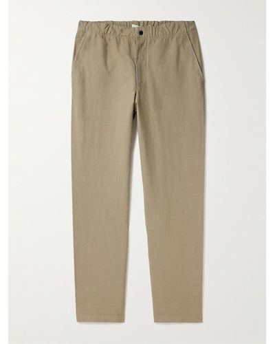 Norse Projects Ezra Straight-leg Cotton And Linen-blend Trousers - Natural