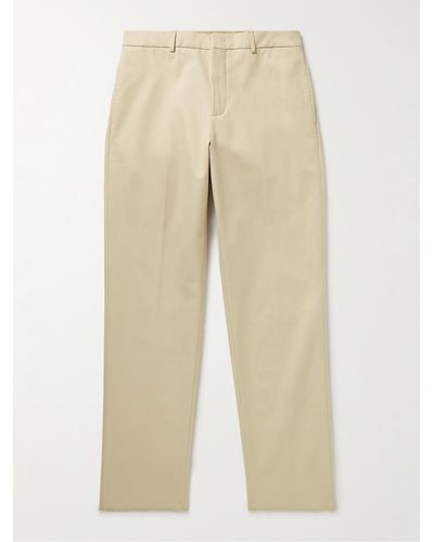 Loro Piana Merse Straight-leg Cotton-gabardine Trousers - Natural