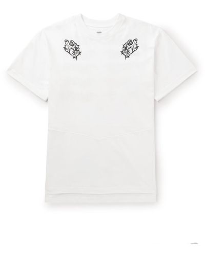 ACRONYM Printed Layered Cotton-jersey T-shirt - White