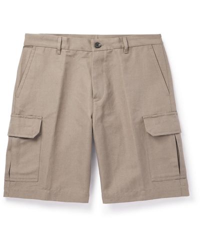 Loro Piana Straight-leg Cotton And Linen-blend Cargo Shorts - Natural