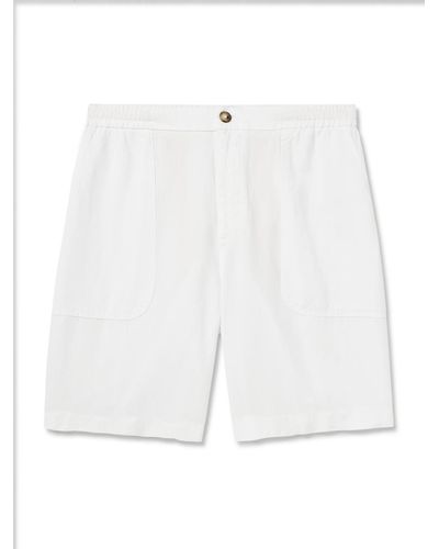Altea Straight-leg Lyocell And Linen-blend Twill Bermuda Shorts - White