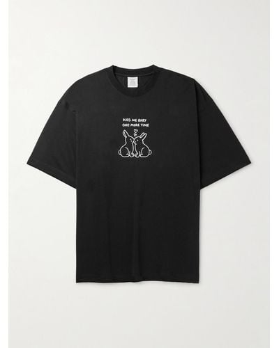Vetements T-shirt in jersey di cotone con stampa Kissing Bunnies - Nero