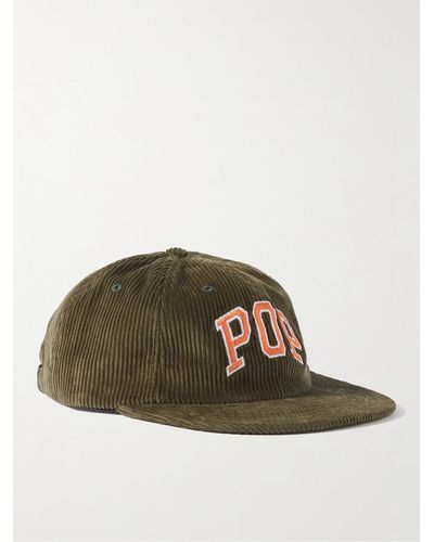 Pop Trading Co. Logo-embroidered Cotton-corduroy Baseball Cap - Brown