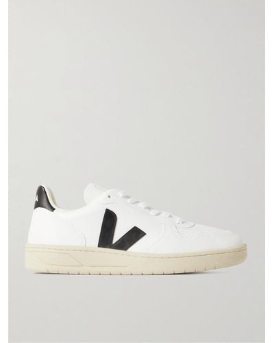 Veja V-10 Leather Basketball Sneakers - White