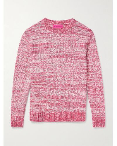 The Elder Statesman Nora Two-tone Cotton Sweater - Pink