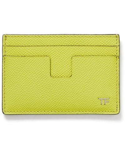 Tom Ford Logo-appliquéd Full-grain Leather Cardholder - Yellow