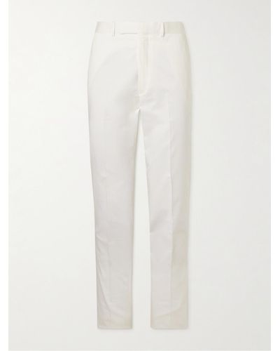 Kingsman Slim-fit Straight-leg Cotton-blend Twill Chinos - White