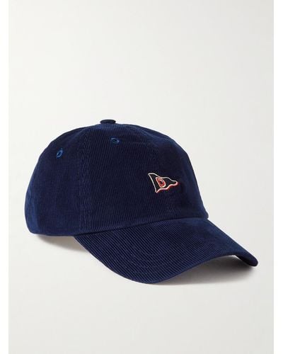 Drake's Appliquéd Cotton-corduroy Baseball Cap - Blue