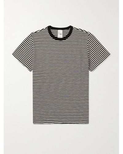 Nudie Jeans Roy Slub Striped Cotton-jersey T-shirt - Black