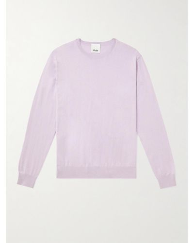 Allude Cotton And Cashmere-blend Jumper - Pink