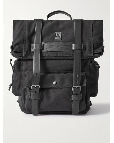 Belstaff Bruce Leather-trimmed Nylon-canvas Backpack - Black