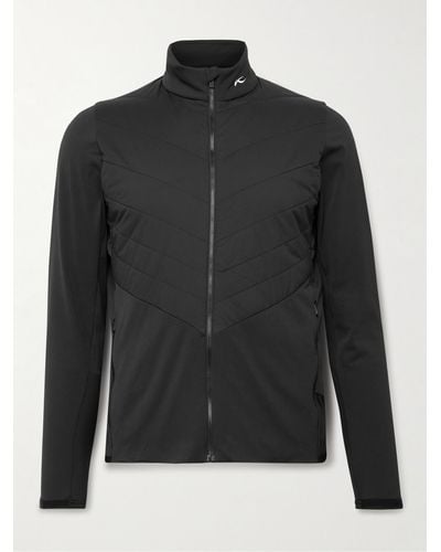 Kjus Release Quilted Shell And Stretch-jersey Golf Jacket - Black