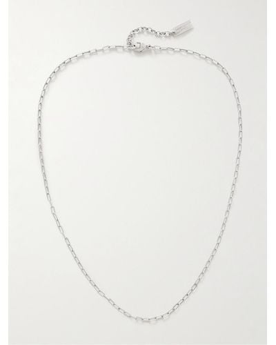 Saint Laurent Silver-tone Chain Necklace - White