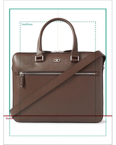 Ferragamo Logo-detailed Textured-leather Briefcase - Brown