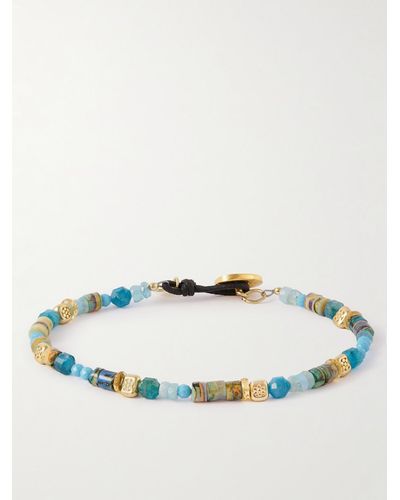 Peyote Bird Bracciale con finitura oro e pietre Del Mar - Blu