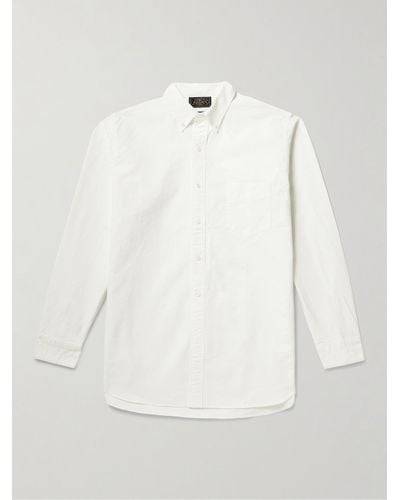Beams Plus Hemd aus Baumwoll-Oxford mit Button-Down-Kragen - Natur