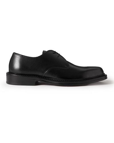 MR P. James Polished-leather Derby Shoes - Black