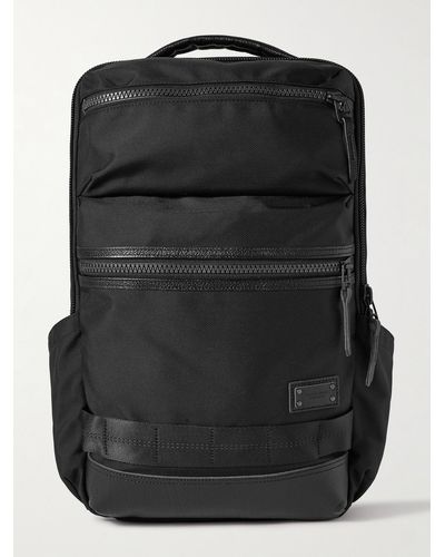 master-piece Rise Ver.2 Leather-trimmed Mastertex-09 Backpack - Black
