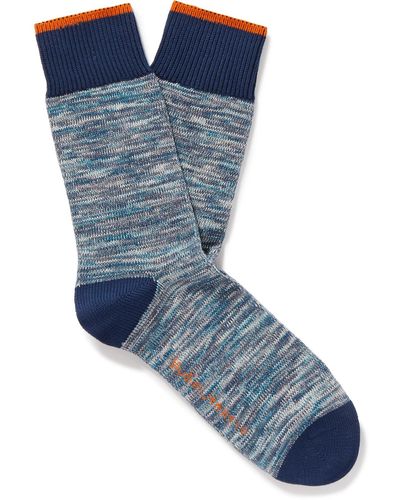 Nudie Jeans Rasmusson Organic Cotton-blend Socks - Blue