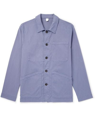 Altea Stretch-lyocell And Cotton Blend Denim Overshirt - Blue