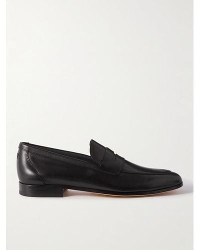 J.M. Weston Woogie Leather Penny Loafers - Black