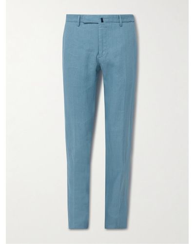 Incotex Venezia 1951 Slim-fit Linen Trousers - Blue
