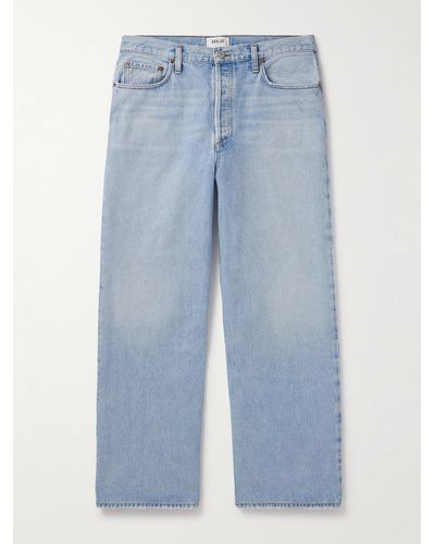 Agolde Low Slung Baggy Wide-leg Distressed Jeans - Blue