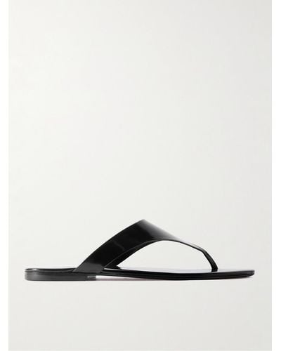 Saint Laurent Kouros Leather Flip Flops - Black