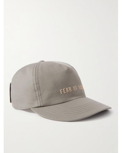 Fear Of God Eternal Logo-flocked Cotton Baseball Cap - Grey