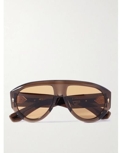 Jacques Marie Mage Bandit Aviator-style Acetate Sunglasses - Brown