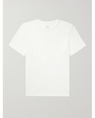 Rag & Bone T-shirt in jersey di cotone fiammato Classic Flame - Bianco