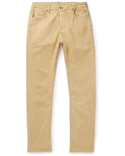 Rick Owens Skinny-fit Coated Stretch Jeans - Natural