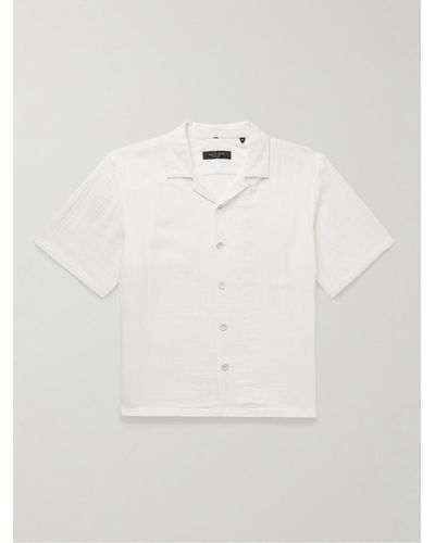 Rag & Bone Avery Convertible-collar Cotton-gauze Shirt - White