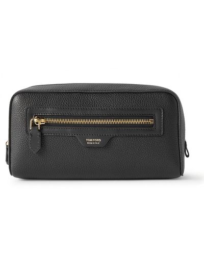 Tom Ford Full-grain Leather Wash Bag - Black