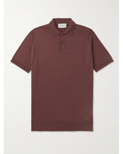 John Smedley Payton Slim-fit Merino Wool Polo Shirt - Red