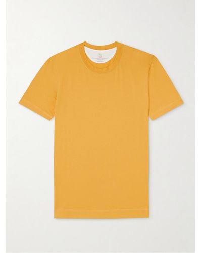 Brunello Cucinelli Slim-fit Cotton-jersey T-shirt - Yellow