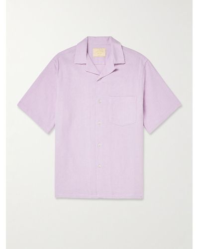 Portuguese Flannel Convertible-collar Cotton-piqué Shirt - Pink