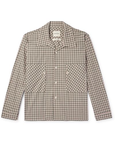 Nicholas Daley Gingham Cotton Shirt - Gray