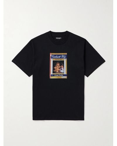 Carhartt T-shirt in jersey di cotone con stampa Cheap Thrills - Nero