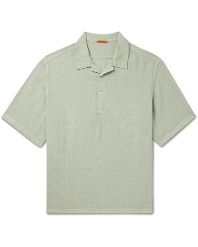 Barena Mola Camp-collar Linen Shirt - Green