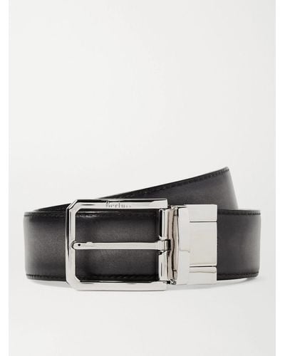 Berluti 3.5cm Scritto Reversible Leather Belt - Black