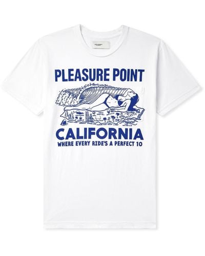 Local Authority Pleasure Point Printed Cotton-jersey T-shirt - Blue